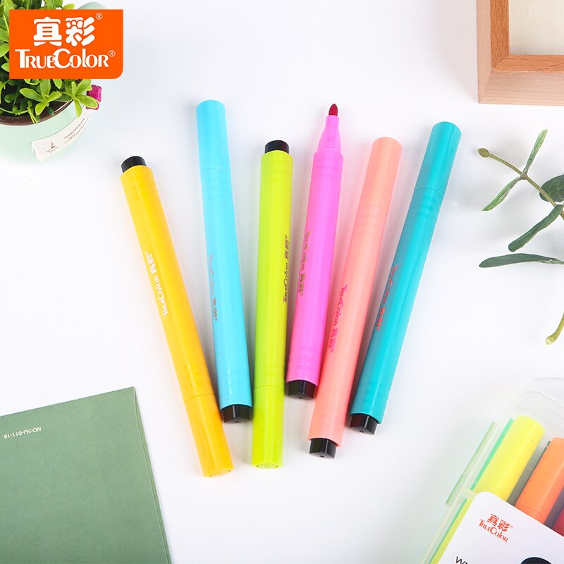 Barra triangular Truecolor, bolígrafo de acuarela de gran capacidad, Pluma de pintura para niños, 48 colores de pintura lavable bru