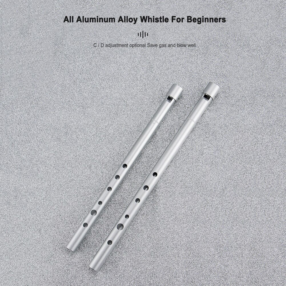 Irish Whistle Aluminum Alloy Penny Whistle Tin 6 Holes Flute Irish Integrated Blowing Nozzle Traditional Music Instrument