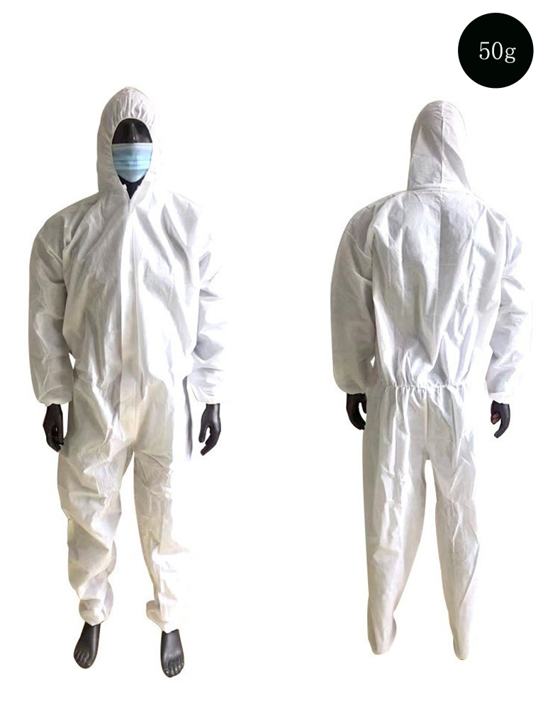 Vêtements de Protection jetables, Non tissé, Anti-poussière, huile, eau, Isolation de sécurité Sms, Purification, une pièce, peinture en aérosol: White / L
