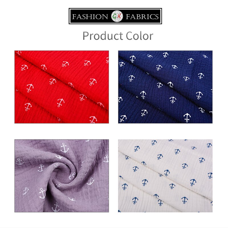 Double Cotton Gauze Muslin Printed Fabric Diy Double Gauze Fabric For Baby 100% Cotton Fabric Cotton Muslin Double Fabric