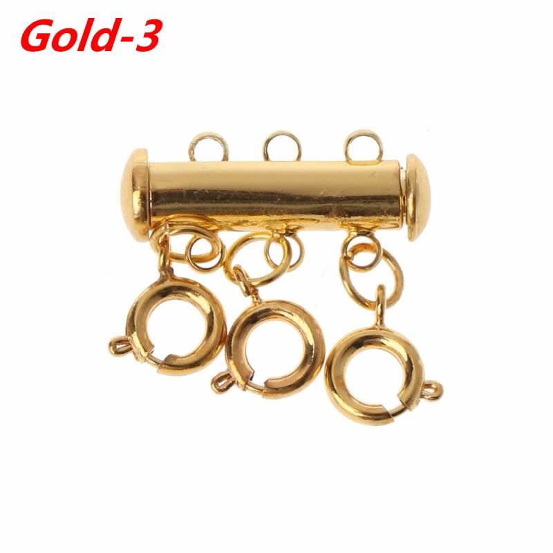 Multi Strand Clasps Lobster Clasp Necklace Magnetic Tube Lock Jewelry Connectors: Gold-3