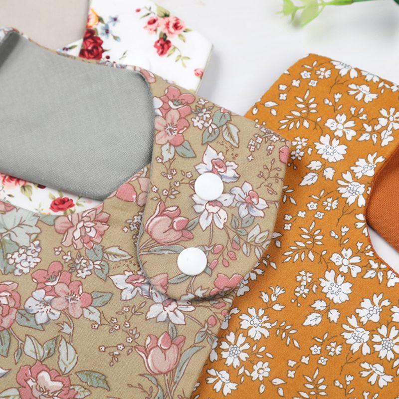 Bavoirs en coton Double face pour bébés, imprimé Floral, Vintage, Bandana, tablier d'alimentation, serviette de salive pour garçons et filles
