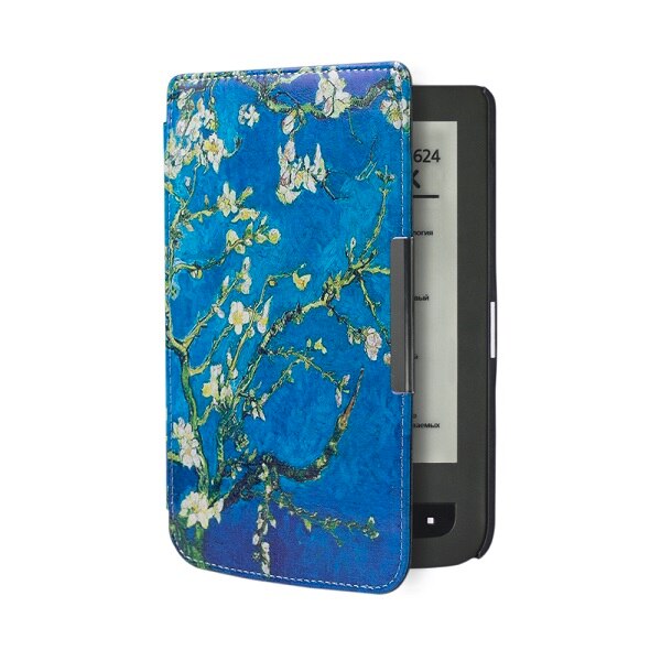 1pc PU leather cover beschermhoes voor pocketbook touch lux 3 Ruby Rood voor pocketbook 614 plus 615/ 624/625/626 ereader: xh