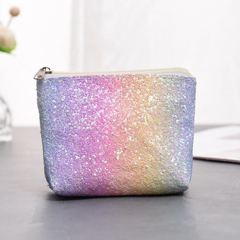 Lady's Cosmetic Bag Toiletry Organizer Sequins Refreshing Bling Bling Makeup Pouch Travel Kit Coin Bag Purse Makeup Bags: yellow-6