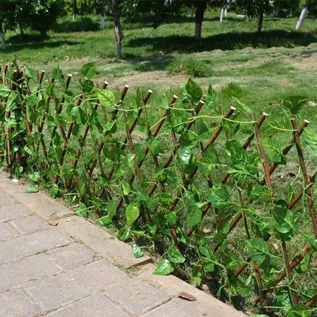 Uitbreiden Trellis Hek Intrekbare Hek, Kunstmatige Tuin Plant Hek Uv Beschermd Tuin Decoratie Outdoor Tuin Decoratie