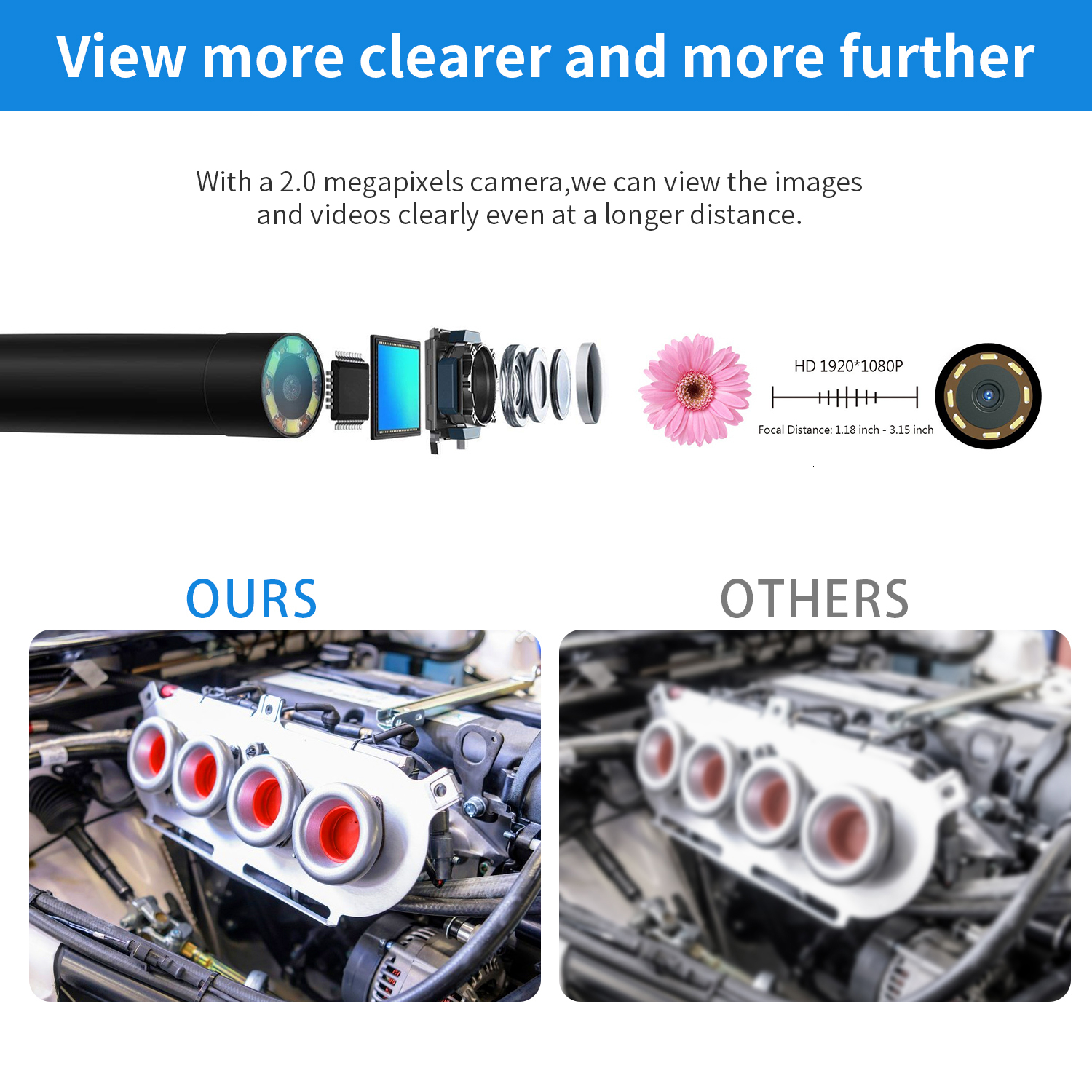 WIFI Endoscope Inspection Camera 1080P HD Waterproof Wireless 5.5mm Borescope Camera For Android PC IOS Endoscope 3.5/5m