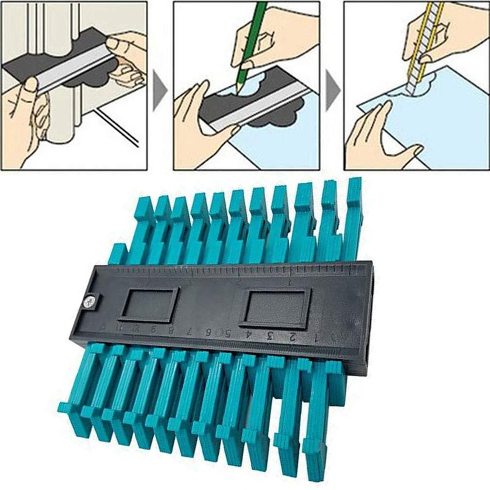 12/25cm Compact Contour Profile Ruler Gauge Tiling Laminate Tiles Edge Shaping Wood Measure Ruler Contour Gauge Duplicator