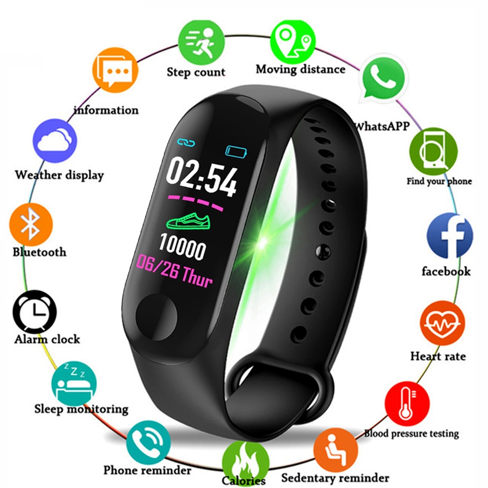 M3 Smart Armband Hartslag Bloeddruk Gezondheid Waterdicht Smart Horloge M3 Bluetooth Horloge Polsband Fitness Tracker