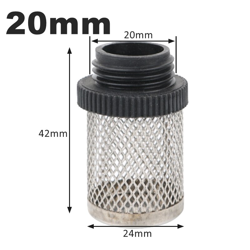 20/25/32/40/50/63mm 304 Stainless Filter For Garden Irrigation Aquarium Water Pump Fillter Plastic Male Thread Filter: Brown / 1/2''
