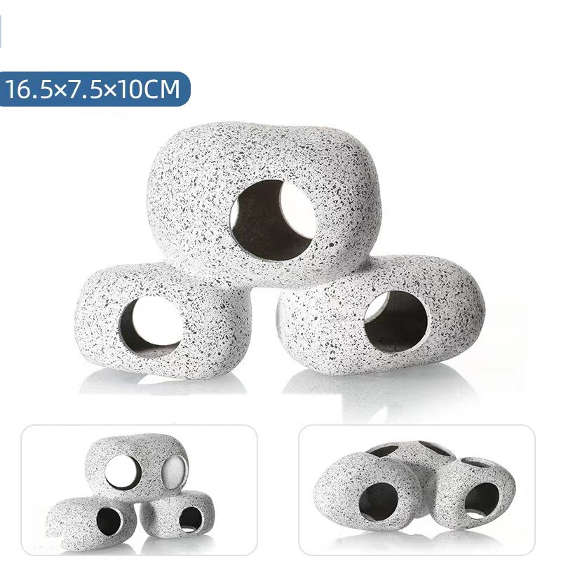 Aquarium Rock Cave Fish Tank Pond Hideaway for Shrimp Cichlid Hiding Breeding Spawning Hideout Shrimp Nest House Fish Tank Decor: B