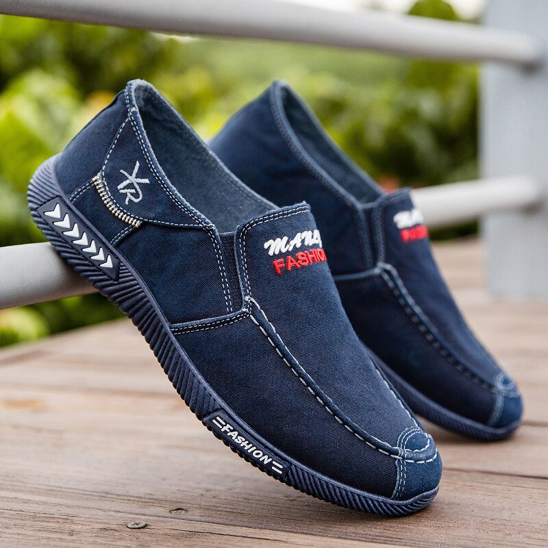 Chaussures homme printemps automne chaussures homme toile chaussures plates décontractées chaussures confortables respirantes chaussures homme ballerines noir