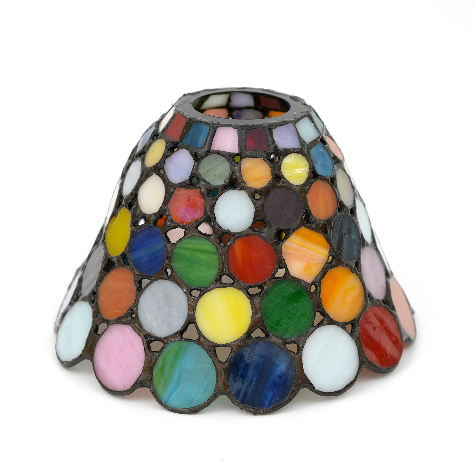Mediterranean style glass fan lamp, wall lamp, chandelier replacement lampshade 6 inch stained glass single lampshade: MULTI