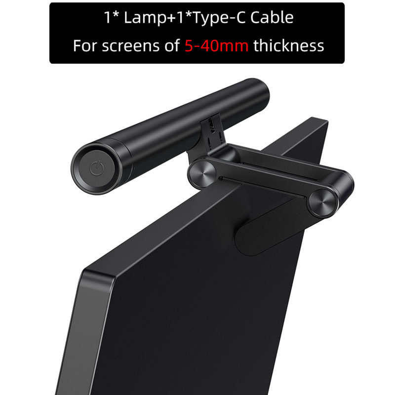 Baseus Computer Bildschirm Licht LED Bar Schreibtisch Lampe PC Monitor Bar Hängen Tisch Lampe Büro Lesen Stufenlose Dimmen USB Nacht licht: Schwarz Profi