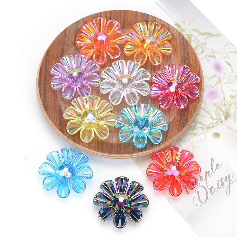 25Pcs Bloemblaadje Bloem Abs Acryl Strass Voor Kristal Cabochons Voor Sieraden Maken Decoratie Diy Haarspeld Accessoires