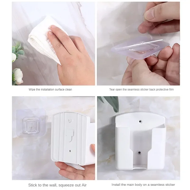 Telecomando per condizionatore d'aria Scatola portaoggetti bianca universale montata a parete Staffa per supporto per telecomando Scatola portaoggetti Accessori da cucina