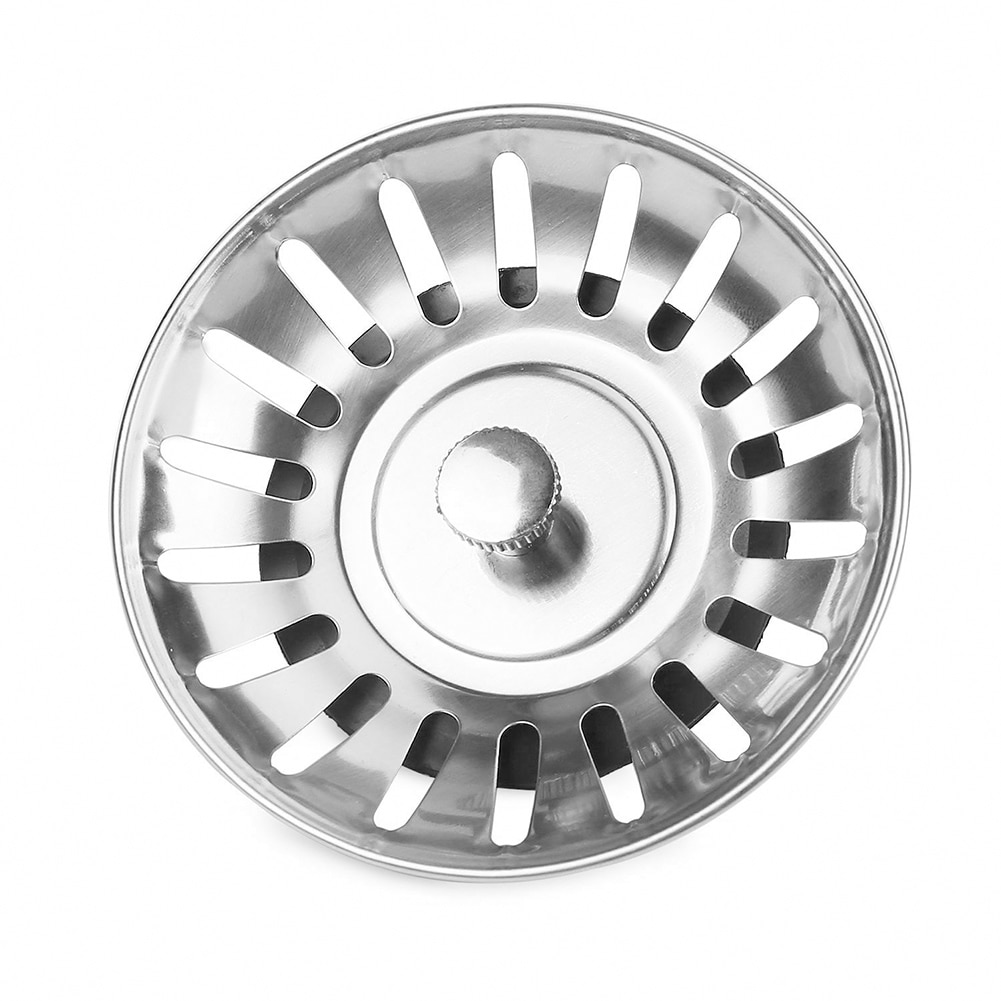 Kitchen Stainless Steel Sink Waste Strainer Plug Drain Stopper Basket Filter Tools _WK