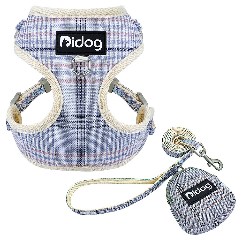 Ademend Harnas Hond Aangelijnd Set Mesh Hond Kat Harnas Vest Puppy Harness En Leash Met Zak Voor Kleine Middelgrote Honden huisdier Chihuahua: Blauw / M