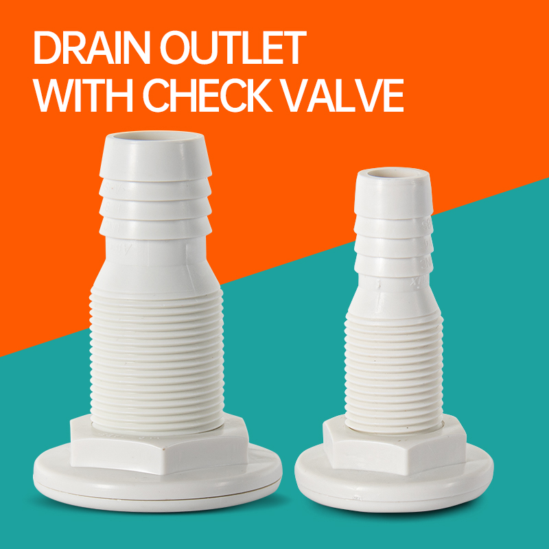 Marine Drainage Outlet Yacht Bilge Drainage Outlet Marine Sewage Outlet Hull Right Angle Black/White Outlet