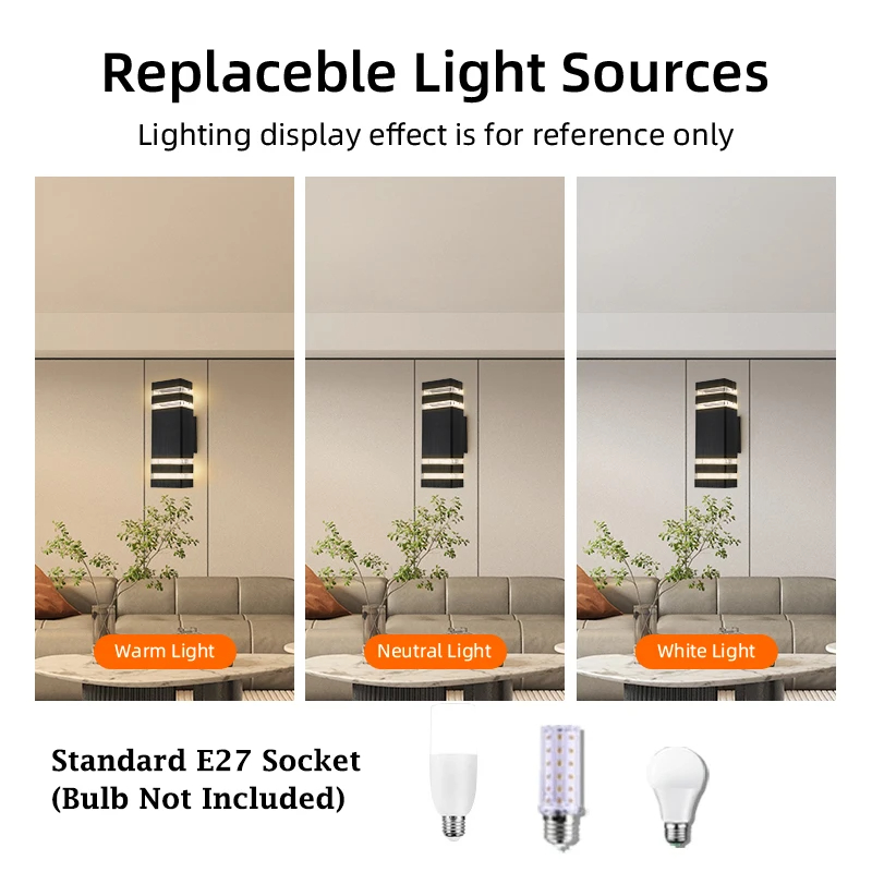 LED Outdoor Wandlampen E27 Up Down Buitenmuur Blaker IP65 Waterdichte Led Blaker Lamp voor Veranda Voordeur Tuin Wandlamp