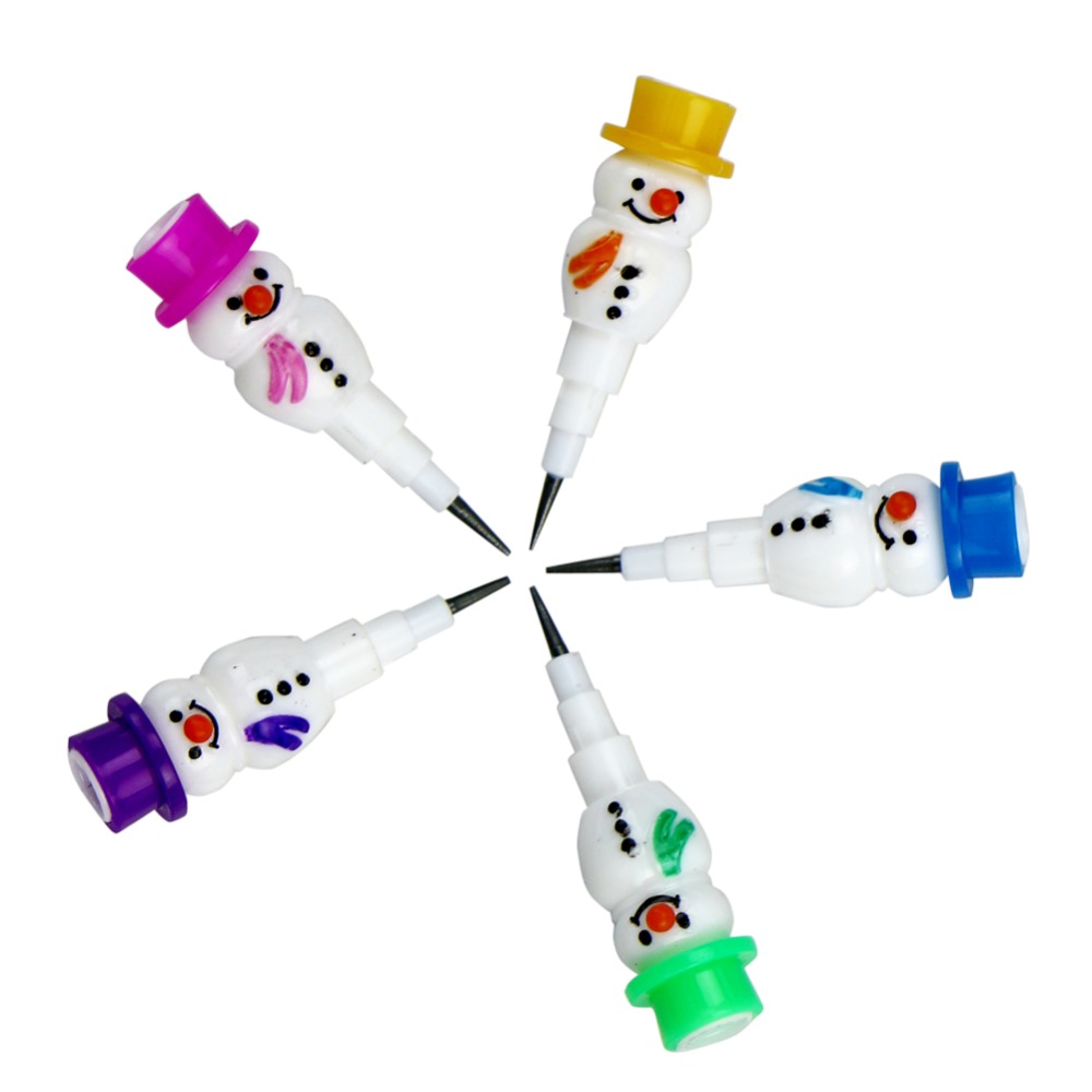 2Stck Nette Weihnachten Schneemann Stapelbar Bunte Bleistift SchöNe Baby freundlicher Spielzeug YH-461552