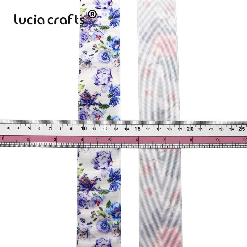 2 Yards 40mm Bloem Gedrukt Grosgrain Linten DIY Naaien Bow Ambachten Hoofddeksels Cadeau Inpakken Wedding Party Accessoires S0504