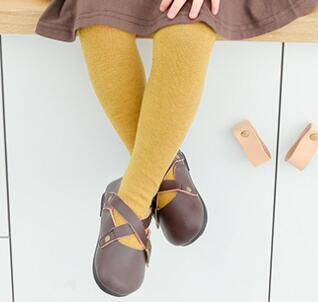 Japan Korean Toddler Kids Tights For Baby Girls Cotton Tights Kids Baby Stockings Pantyhose Girl Collant Ballet: turmeric / 6-8Y