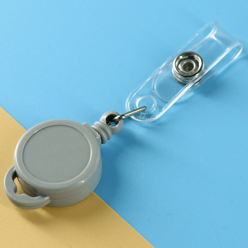 2cm 8 Colors Retractable Badge Holder Pull ID Card Badge Holders For Nurse Student Hospital Office: Gray