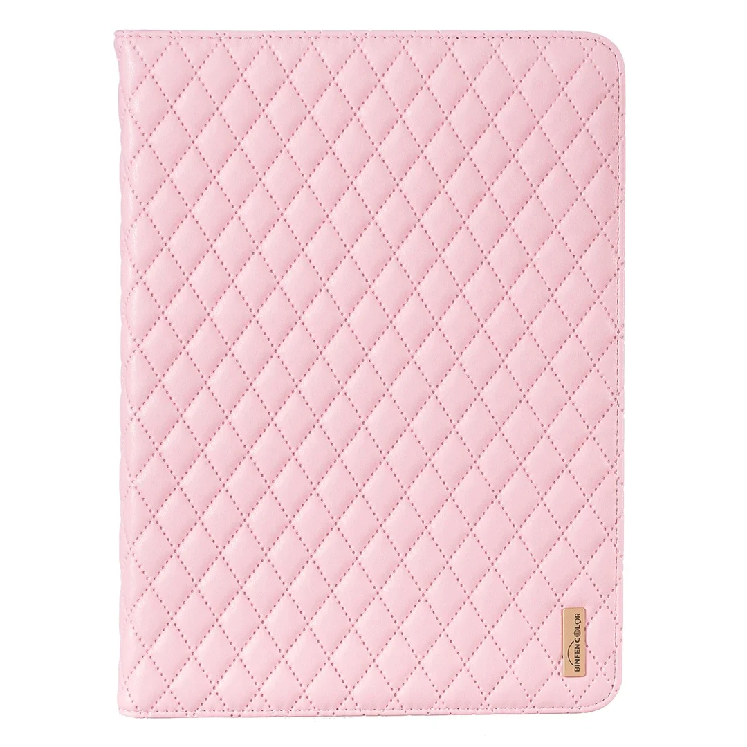 Lederen Portemonnee Case voor Ipad 10.2 9e Gen Air1 2 9.7 Pro 11 Stand Kaarten Solt Mini 3 4 5 6 Gecontroleerde Streep Tablet Cover Funda: Ipad Pro12.9 / Roze