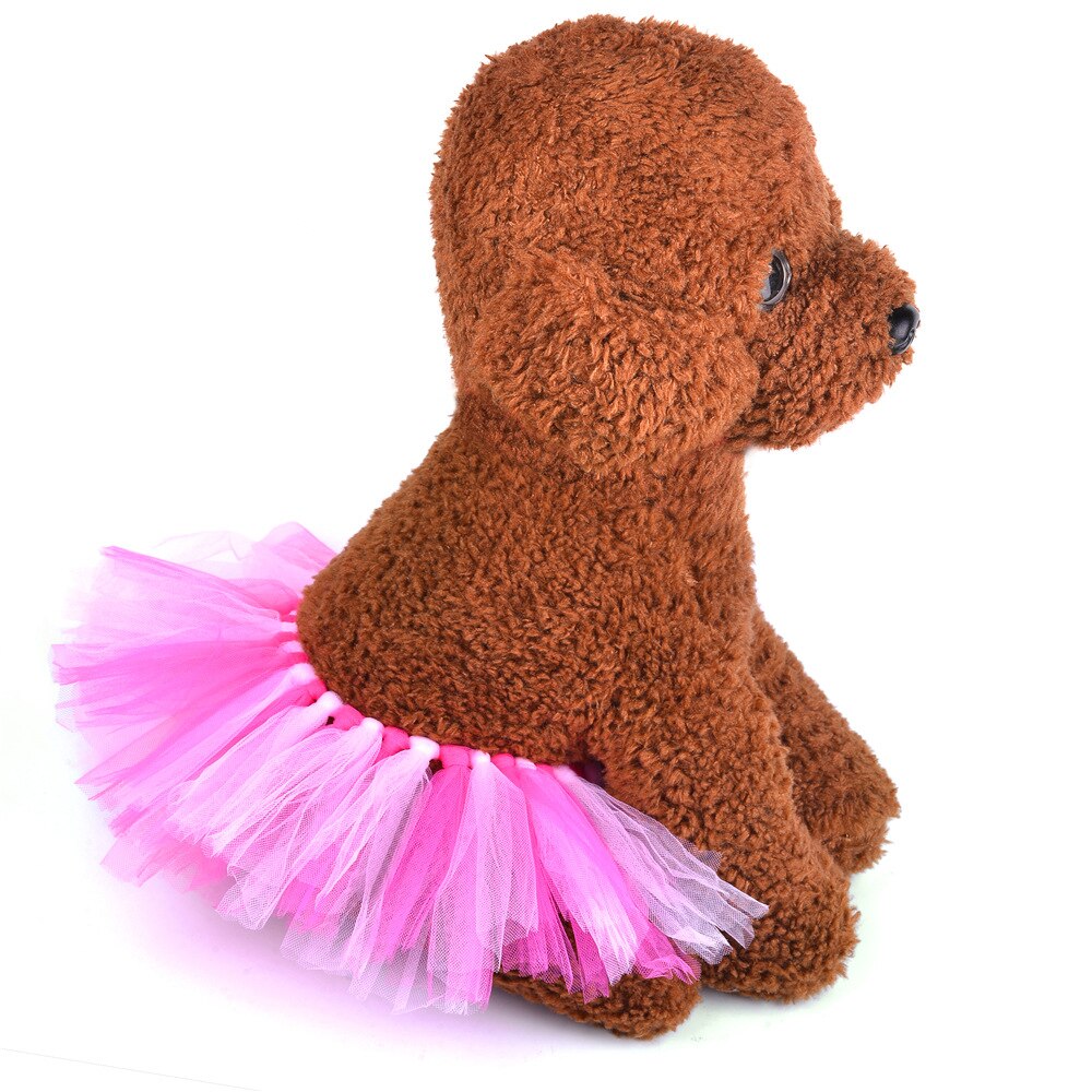 Nowa letnia księżniczka suknia ślubna dla psa słodki placki spódnica z siatki ubrania dla zwierząt tutu spódnica świąteczny kostium na Halloween 30E: róża