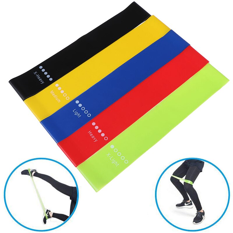 Yoga modstand elastikker indendørs udendørs fitnessudstyr 0.35mm-1.1mm pilates sport træning træning elastikbånd 5 farver