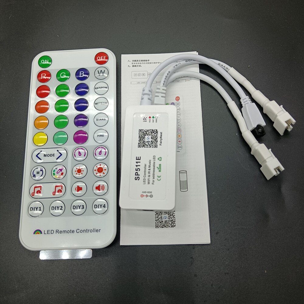 SP501E Wifi WS2811 WS2812B Addressable RGB LED Strip Controller Alexa Smart SPI Voice APP Control for Andriod IOS DC5-24V