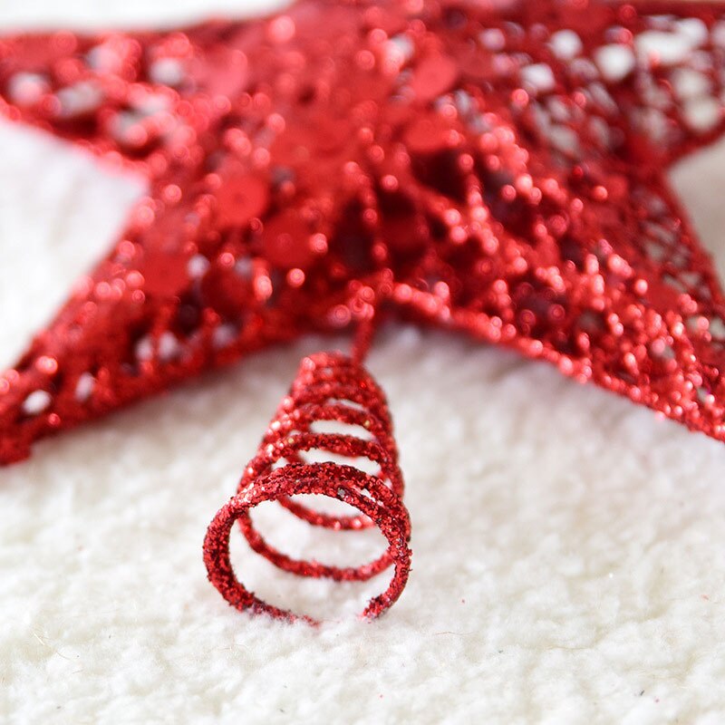 Five-pointed star Wrought iron decorations Tree top star sequins Vertical five-pointed star Christmas decoration supplies