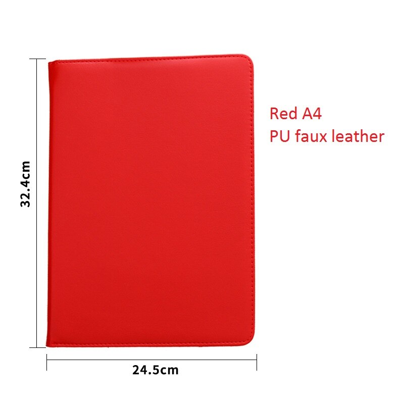 Pu läder urklipp stor  a4 kontor padfolio filer papperstavla möte signering dokument tavla: Röd