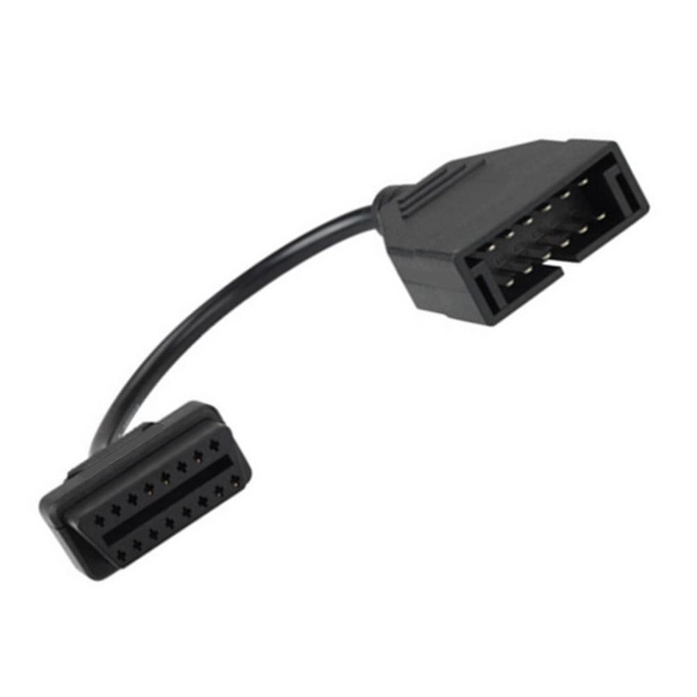 12 Pin to 16Pin OBD/OBD2 Connector Diagnostic Cable Black for Daewoo Adapter