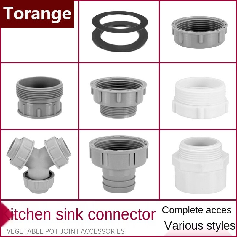 Kitchen Sink Drain Fittings Stainless Steel Dish Basin Sink Drain Pipe Anti-overflow Adapter Connecting Pipe