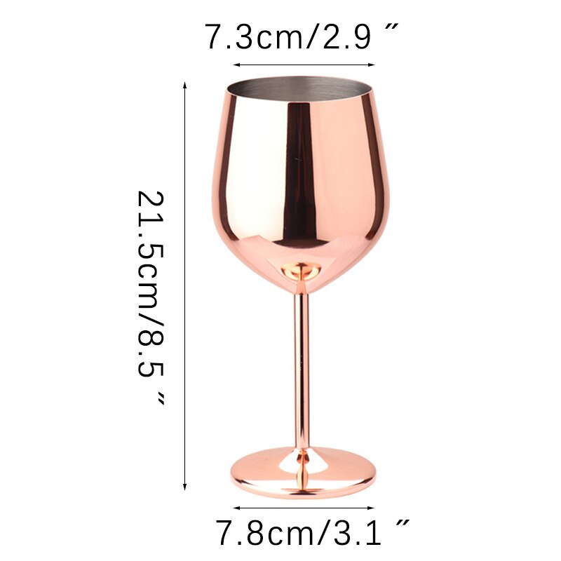 304 Stainless Steel Goblet Wine Glass Juice Drink Goblet Shatterproof Party Barware Large-Capacity Goblet Bar Accessories: copper 500ml