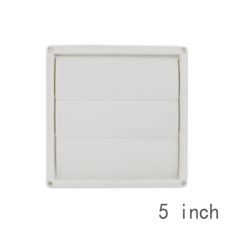 Outdoor Dryer Air Vent Cover Cap Louvered Cover White Exterior Wall Vent Hood Outlet Airflow Vents PI669: 5 inch