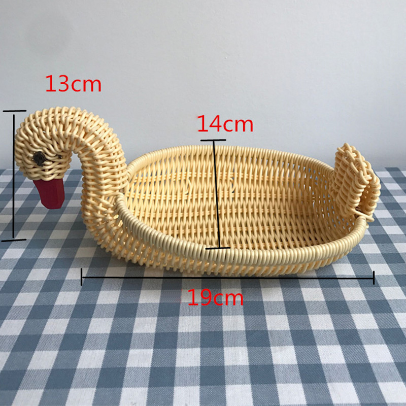 Simulated Animal Imitation Rattan Woven Storage Basket Household Storage Decoration Decoration Fruit Toy Basket Handmade Crafts: PURPLE