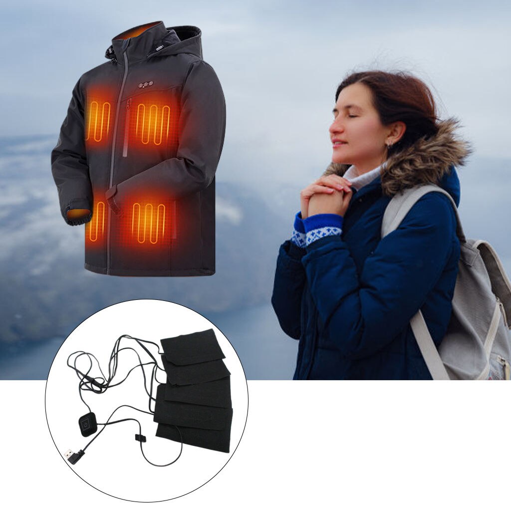 Electric Heating Pads Clothes Heating Pad Winter Heated Jacket Waist Belly Warming Mat Heater Heat Pads: 5 in 1
