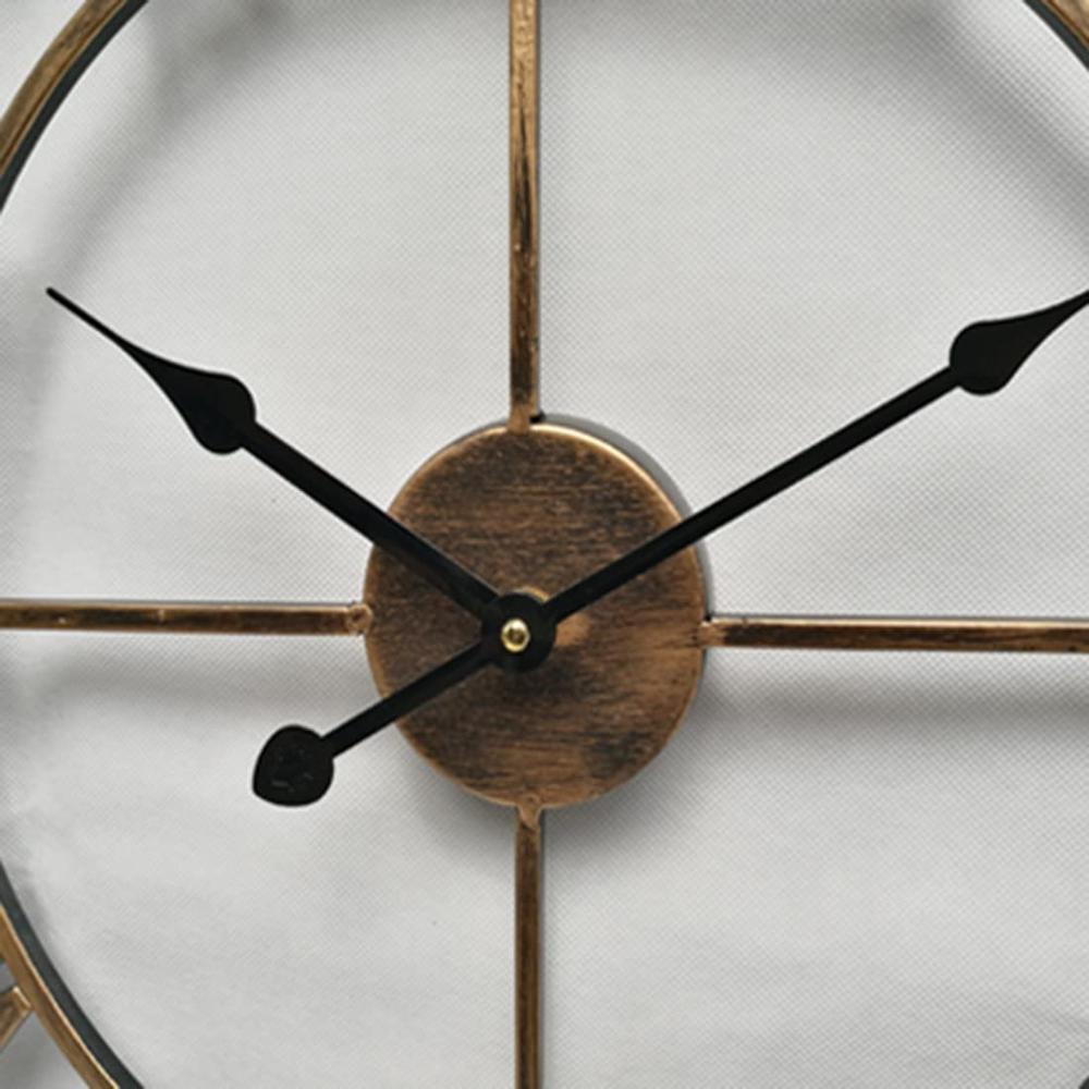 Vægur europæisk retro hule metal runde ur hjem køkken stue dekoration jern ur