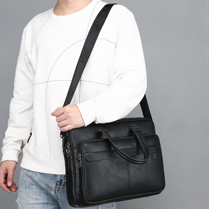 Bolso maletín de hombre de de negocios famosa de cuero bolsas de mensajero de hombro bolso de oficina portátil