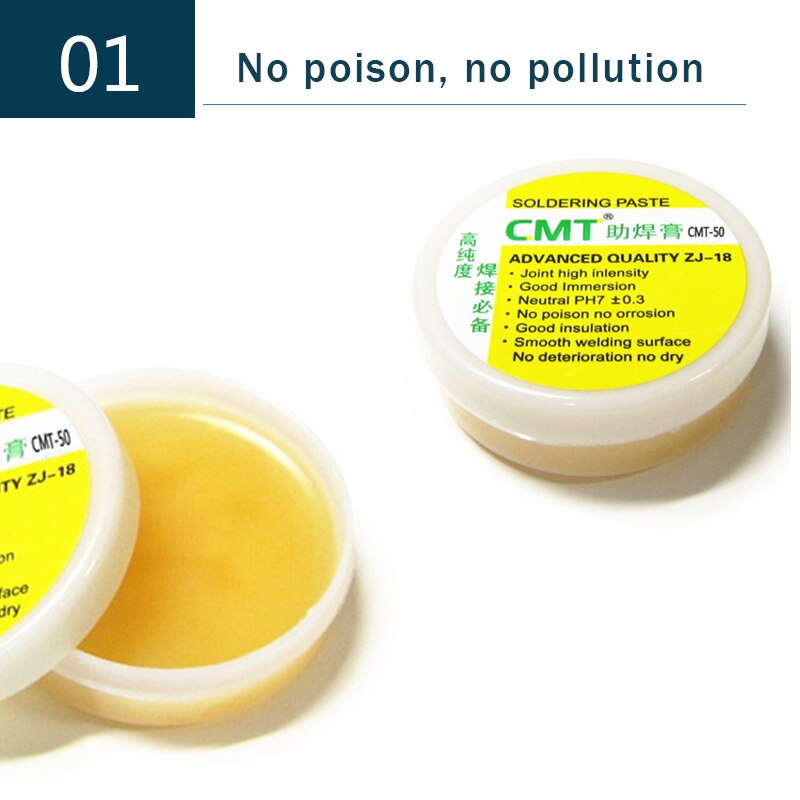CMT-50g Rosin Flux Soldering Paste Welding Flux Soldering Tin Cream Welding Grease Paste Flux for PCB BGA PGA SMD Repair