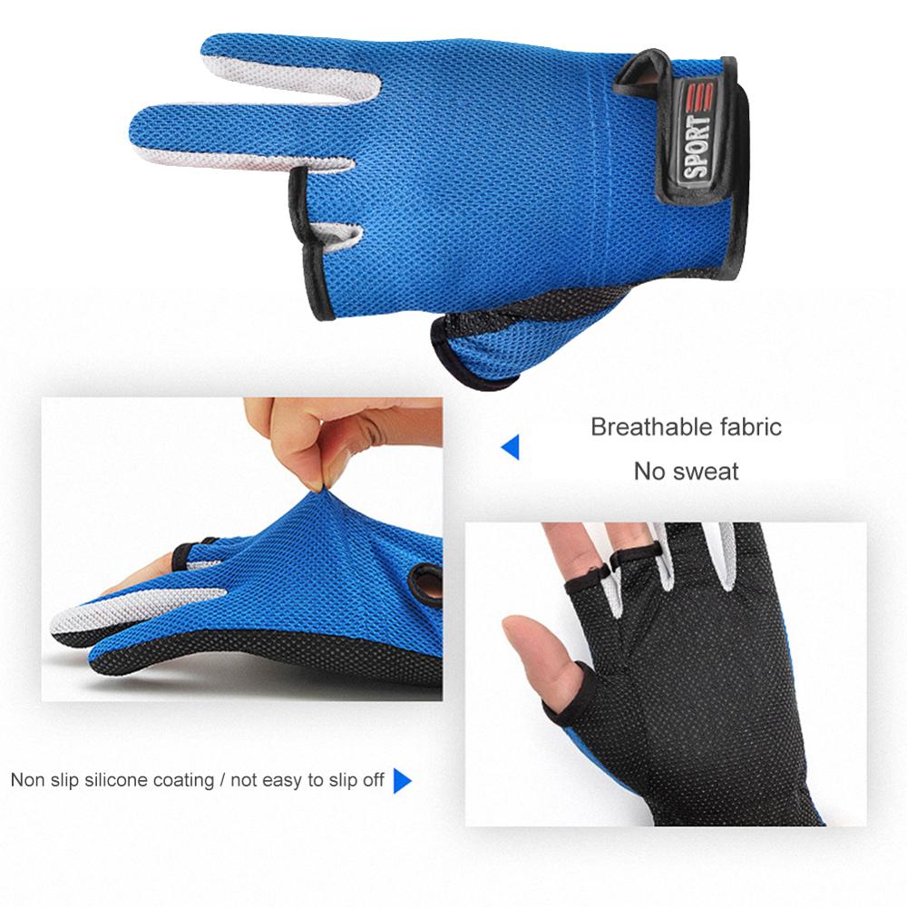 1 Paar Vissen Handschoenen 3 Cut Vingers Waterdicht Anti-Slip Outdoor Sport Wanten Outdoor Draagbare Vissen Carrying