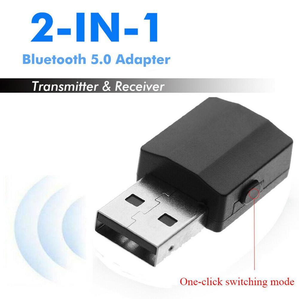 2 in 1 Bluetooth 5.0 Adapter Receiver and Transmitter Adapter 3.5mm AUX Hifi Stereo Mini Adapters for tv Car Speaker with Button
