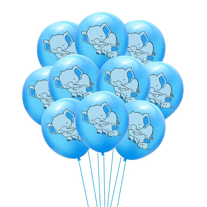 Baby Party Decoraties Leuke Olifant Ballonnen Baby Douche Olifant Banner Doop DIY Decor Oh Baby Jongen Meisje Verjaardag: 10pcs blue