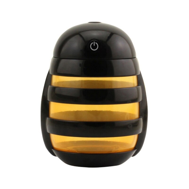 Bonito Mini Bee Shaped Usb Portátil Carro Carro Para Casa Grande Capacidade Umidificador com Luz: Black