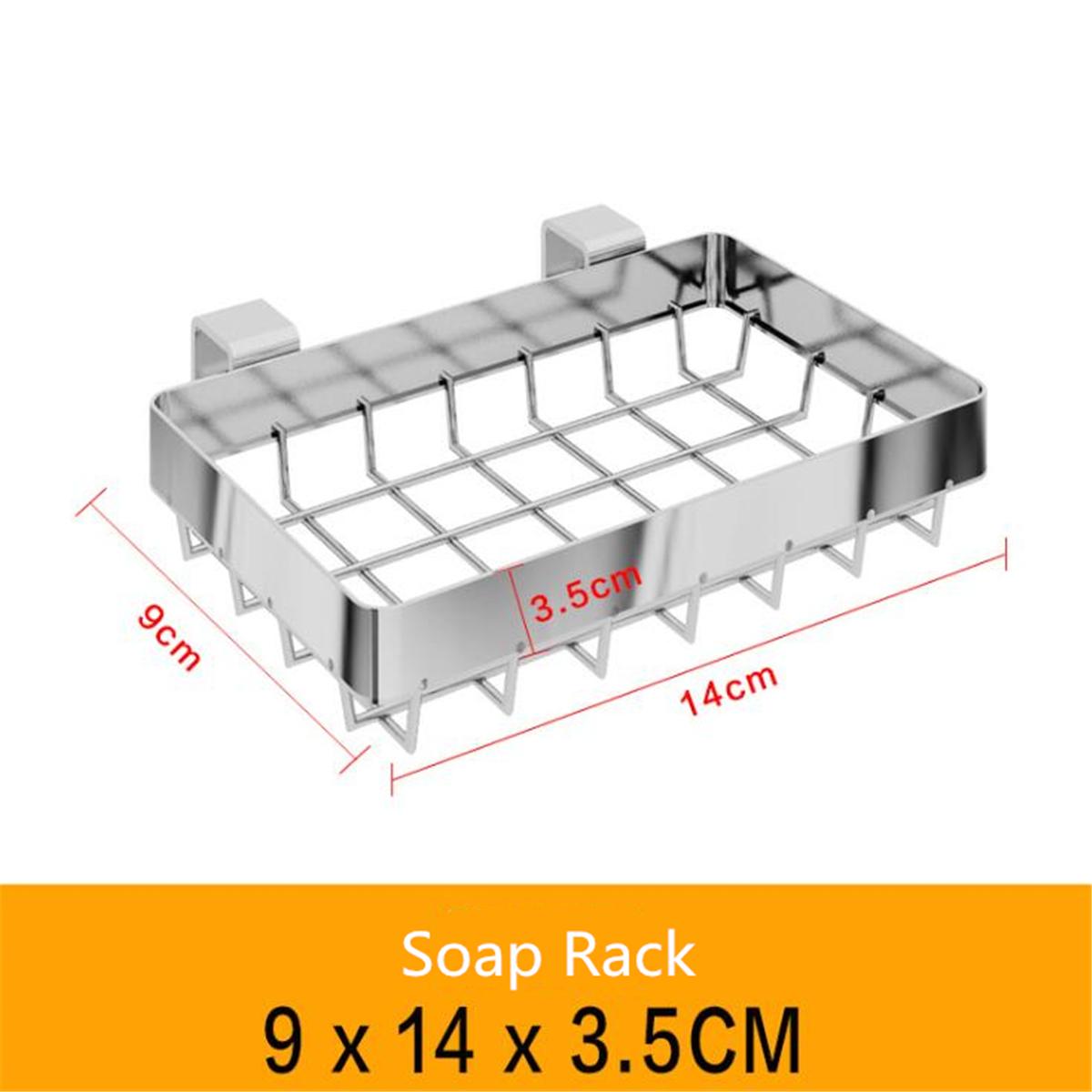 Stainless Steel Kitchen Shelf Storage Holders Bowl Dish Rack Organizer Utensils Storage Supplies Drying Bowl Sink Rack: Soap Rack