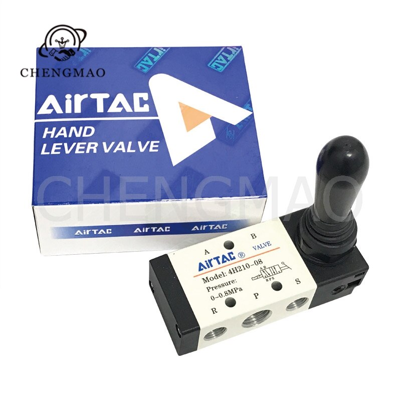 4H210 1/4" 2 Position 5 Port 5/2 AIRTAC Way Hand Lever Operated Control Valve Air Manual Valve Pneumatic