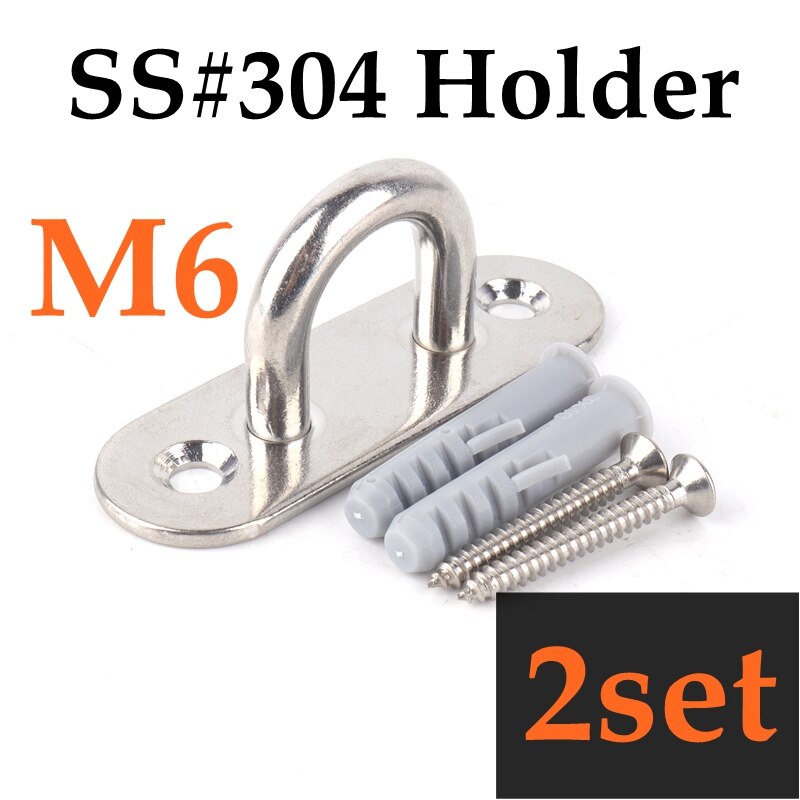 SS304 Installation Zubehör Sonnensegel Armaturen Halter Spannschloss Pulley Set Weichen Draht Seil Snap Haken Volle Ausrüstung: M6 holder-2pc