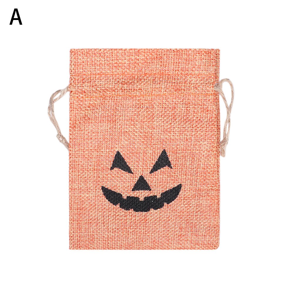 1pc- pakning snøre taske festival forsyninger halloween juletasker container slik lomme opbevaring snøre pose: -en